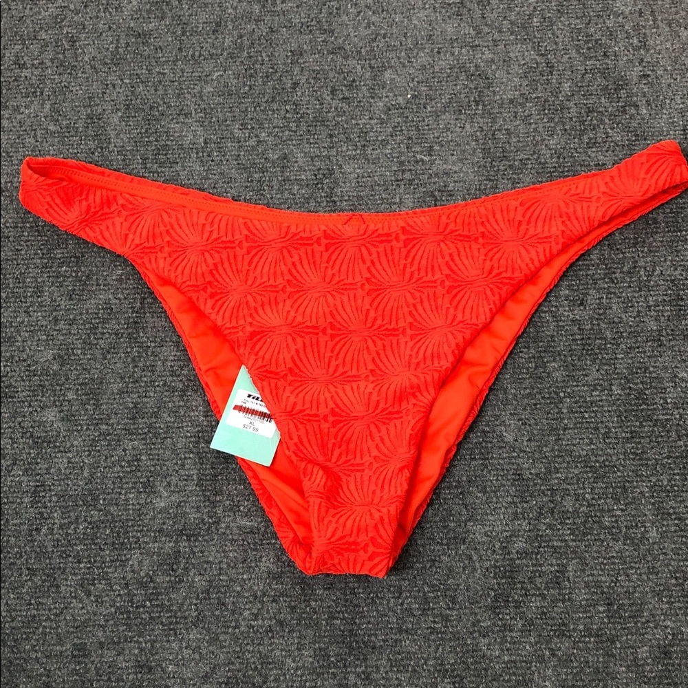 NWT Tilly’s Full Tilt Textured Cheekier High Leg Swim Bikini Bottom Sz XL (S2)